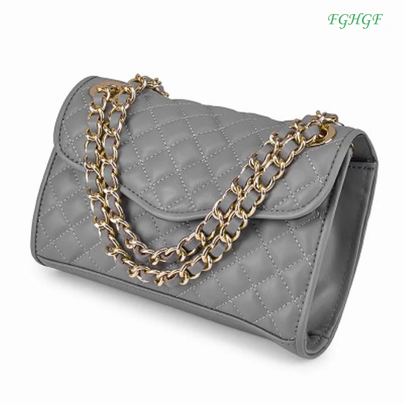 Leather chain bag European and American fashion women's shoulder diagonal head layer leather small square handbag | Багаж и сумки