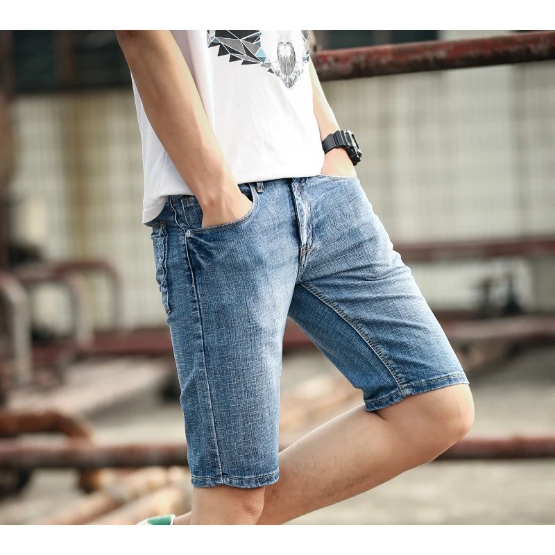 2018 Летняя мода водяная мельница ручная стирка эластичные узкие корейский стиль