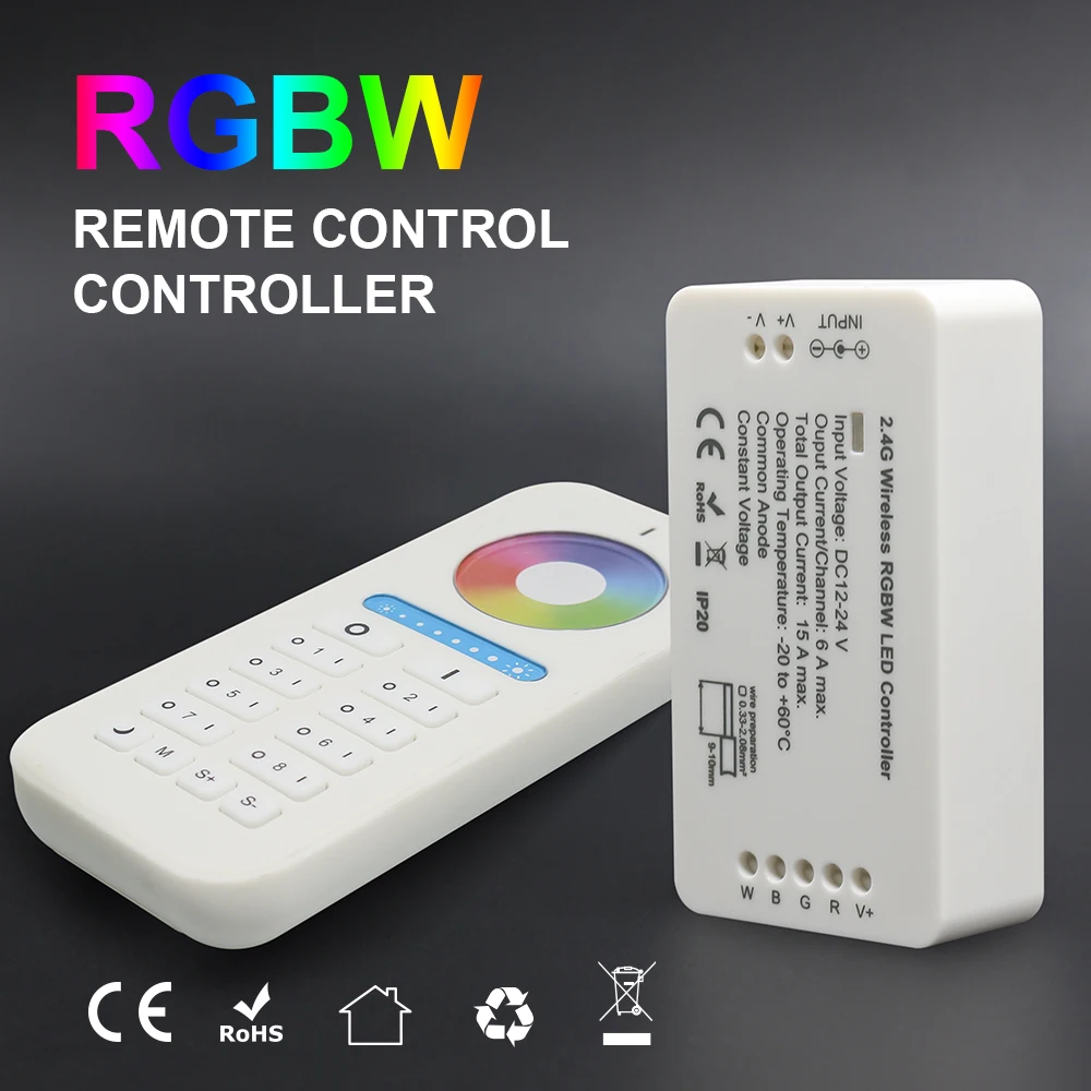 GIDEALED Wi-Fi контроллер 2,4G радиочастотный контроллер беспроводной RGB RGBW контроллер фотоленты контроллер с 8-зонным беспроводным пультом дистанционного управления