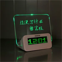 led table lamps fluorescent digital alarm clock with message board calendar electronic desktop digital bedroom home decoration