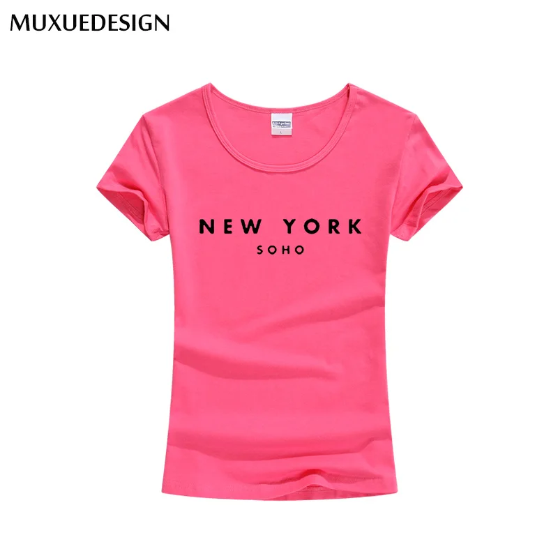 2018 Нью Йорк Сохо женские футболки хлопок Повседневная забавная футболка для Леди