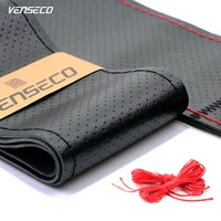 venseco genuine leather steering wheel cover soft and wear resistance of leather have ventilation holes universal steering wheel