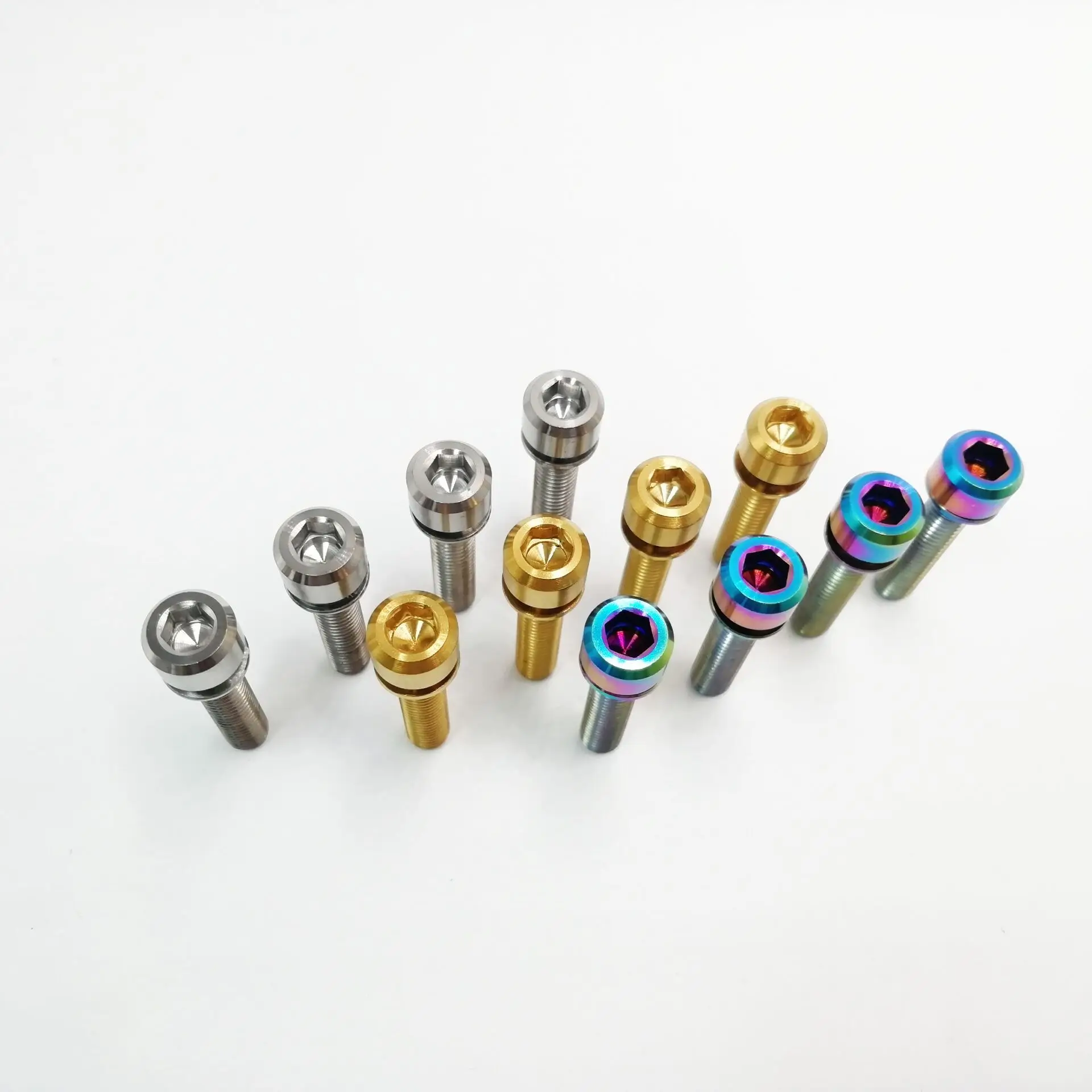 4pcs/lot Colorful M6x30mm Titanium Ti Bolt Stigma Head Hex Allen Socket Screw Bicycle Screws for Headset with washer | Обустройство