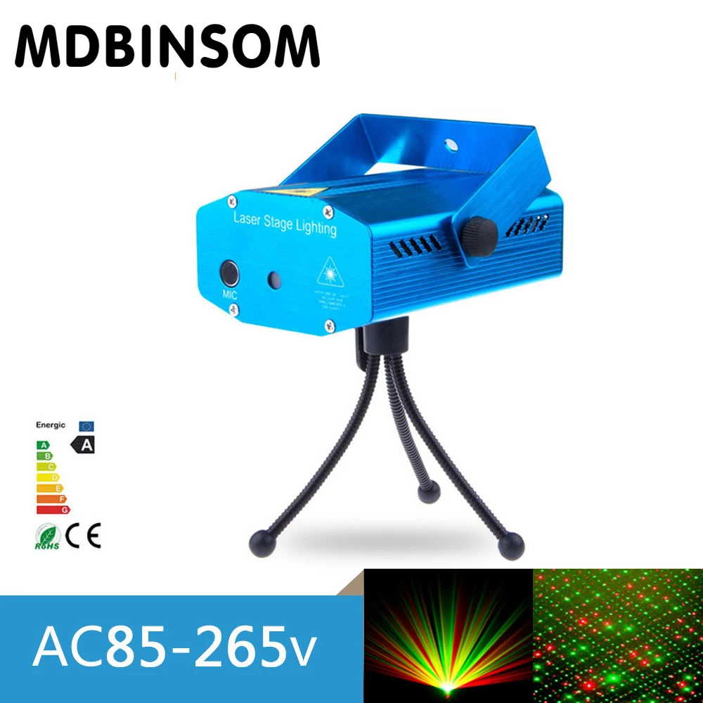 Портативный Мини светодиодный лазерный сцены проектор Эффект Освещение лампы