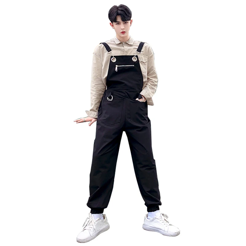 

2019 New Mens Jumpsuits Loose Jeans Bib Overalls For Male Big Tall