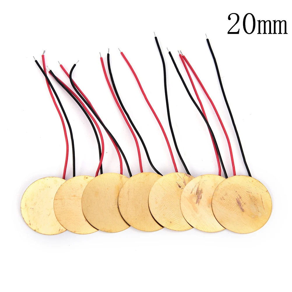 

6pcs 20mm Pickup Piezo Disc Elements With Leads Cigar Box Guitar Pickup Repair Luthier Tool