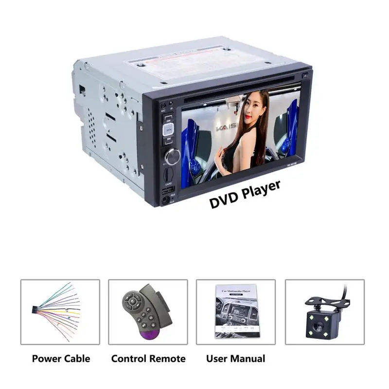 6 2 дюймовый автомобильный медиаплеер 2DIN мультимедийный CD DVD плеер управление