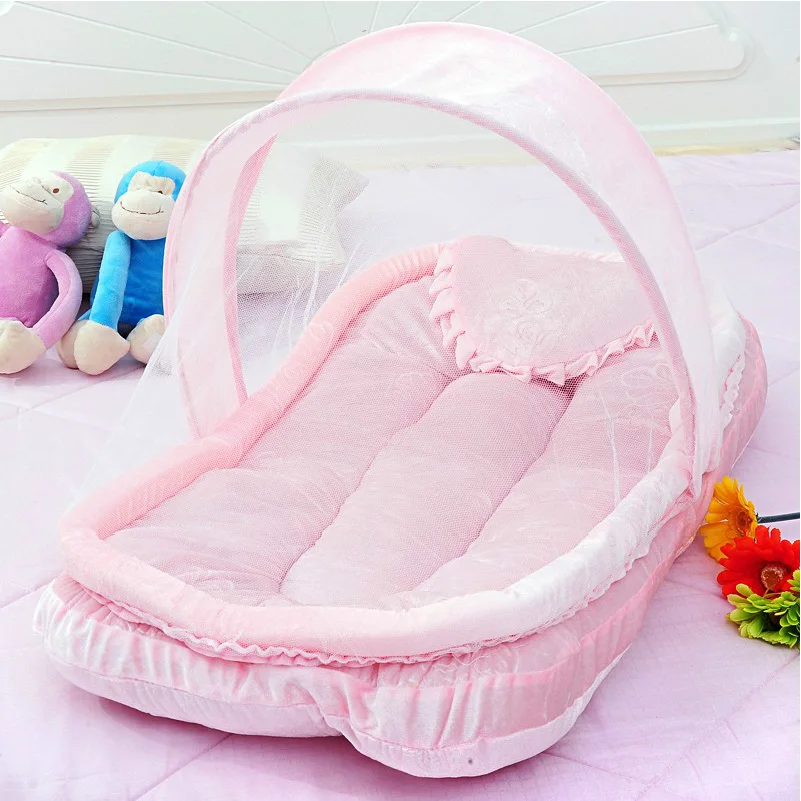 

Hot Selling Baby Infant Bed Canopy Mosquito Net with Mattress Pillow, Baby Cradle Mosquito Insect Net, Baby Crib Mosquito Tent