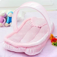 hot selling baby infant bed canopy mosquito net with mattress pillow baby cradle mosquito insect net baby crib mosquito tent