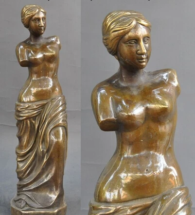 bir 006104 14&quotchinese Hellenistic period bronze famous Milos Venus goddess Love God statue | Дом и сад