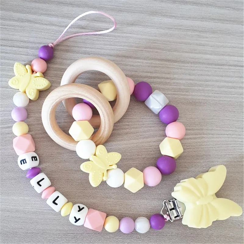 Chenkai 10pcs Silicone Bear Clips DIY Animal Baby Teether Pacifier Dummy Montessori Sensory Jewelry Holder Chain Toy Clips