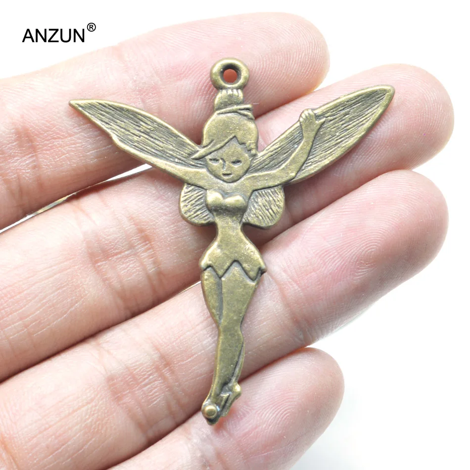 

4pcs 52x46mm Antique Bronze Angel Girl DIY Jewelry Pendant Metal Charms Angel Girl Pendant JP-58