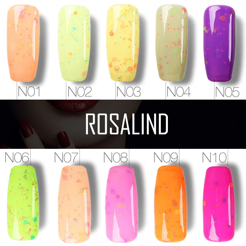 ROSALIND 10 мл высококачественный цветной Гель лак для ногтей УФ гель отмачиваемый