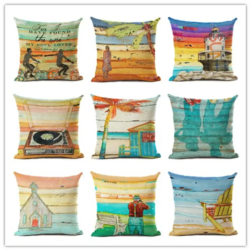 2016 Новый креативный модный домашний декор наволочка Ретро пляжная домашняя