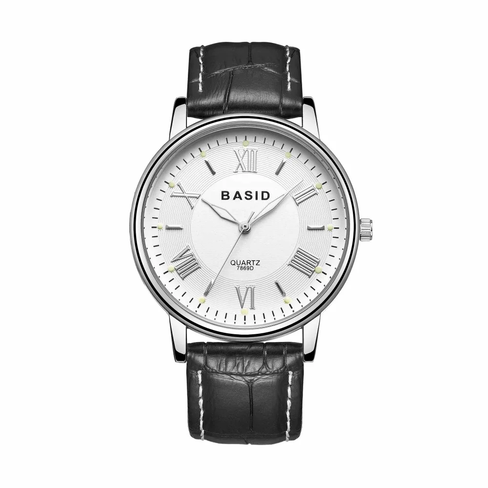 Мужские кварцевые часы BASID 2017 модные мужские от лучшего бренда роскошные