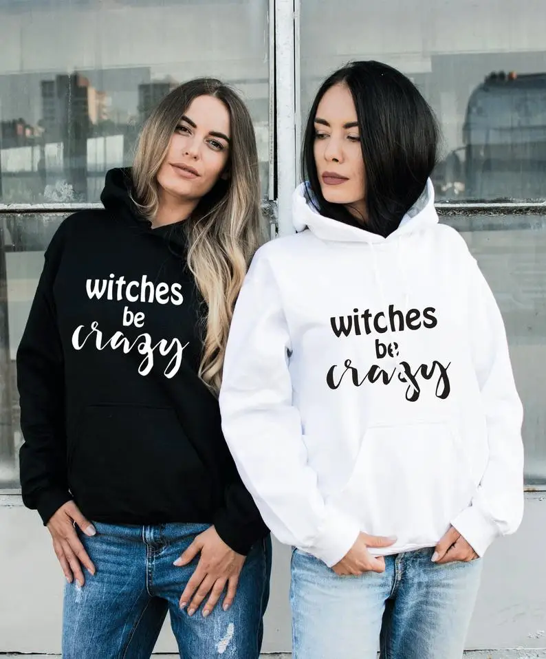 Толстовка для Хэллоуина Sugarbaby ведьмы толстовка Bff с капюшоном лучшего друга