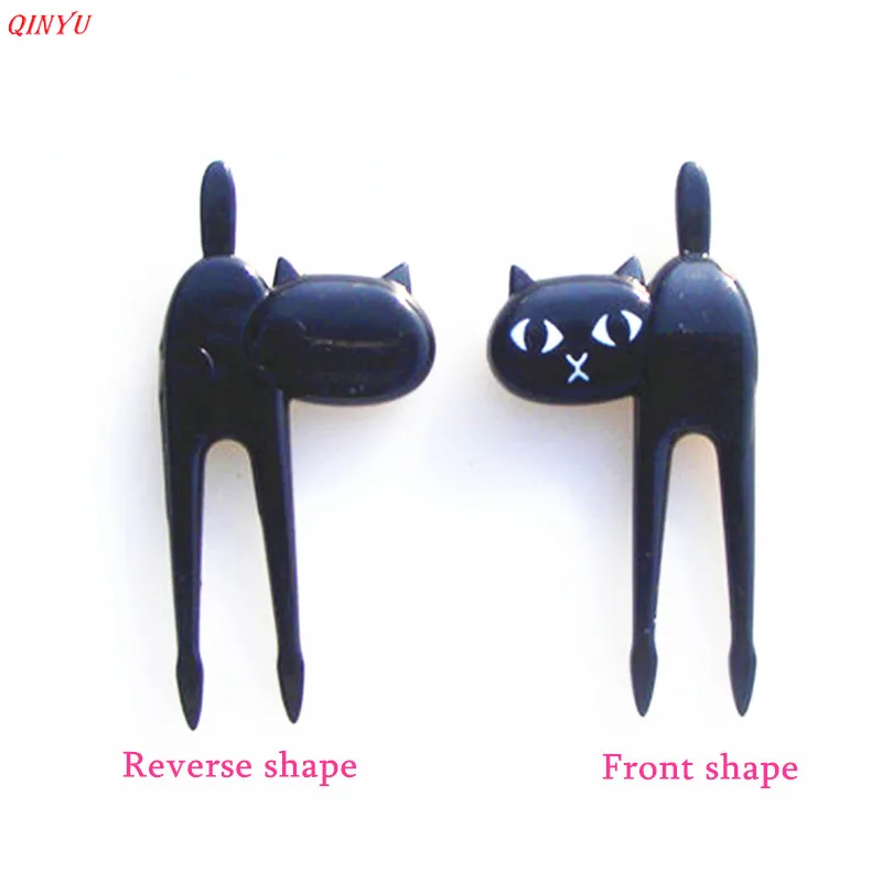 6 шт./компл. Мини (черный) кошка фрукты вилки закуски десерт Ланч-бокс Декор