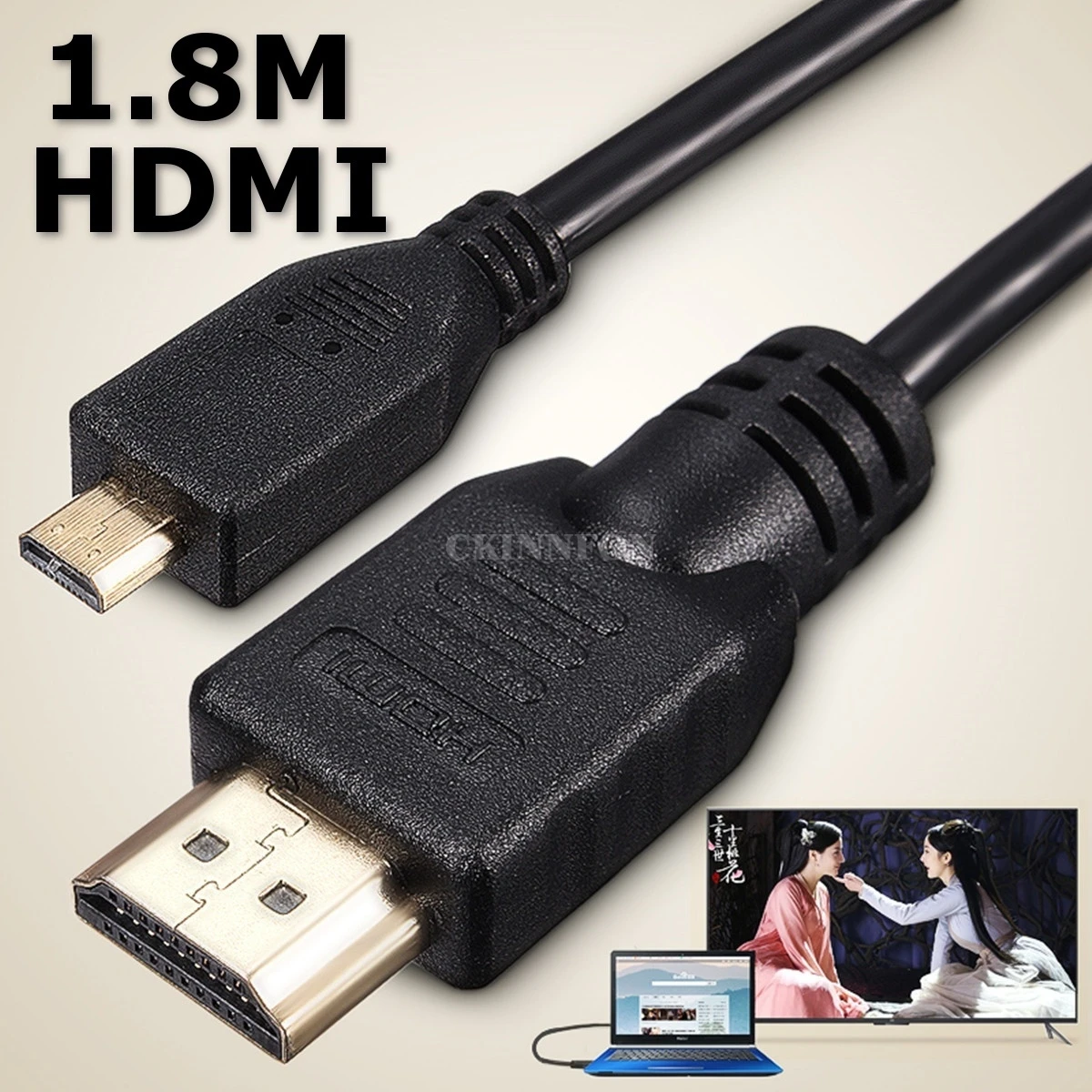 

200 шт./лот реальный 1,8 м 6 футов микро HDMI-совместимый штекер-HDMI-совместимый штекер Адаптер кабель преобразователя для ПК монитора ТВ кабели