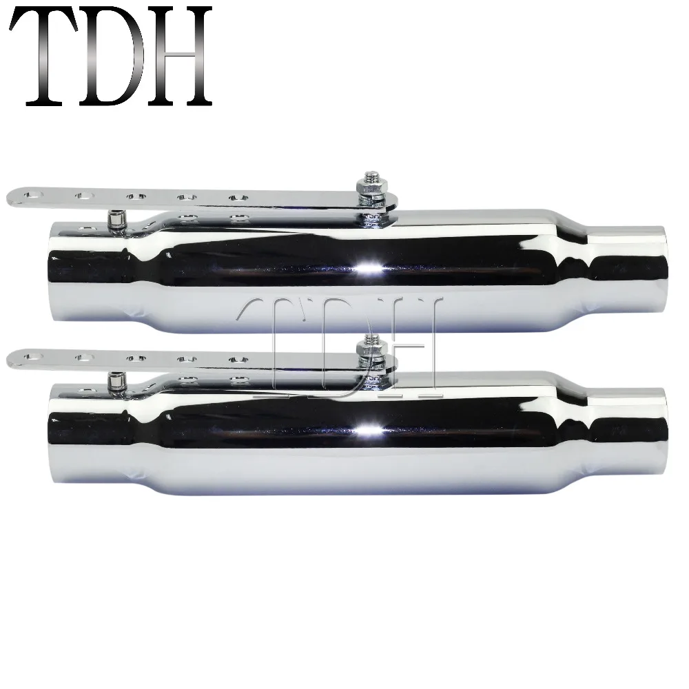 1 пара короткий тип мотоцикла 1/2 &quot1 3/4&quot Хромированный глушитель ретро для Harley