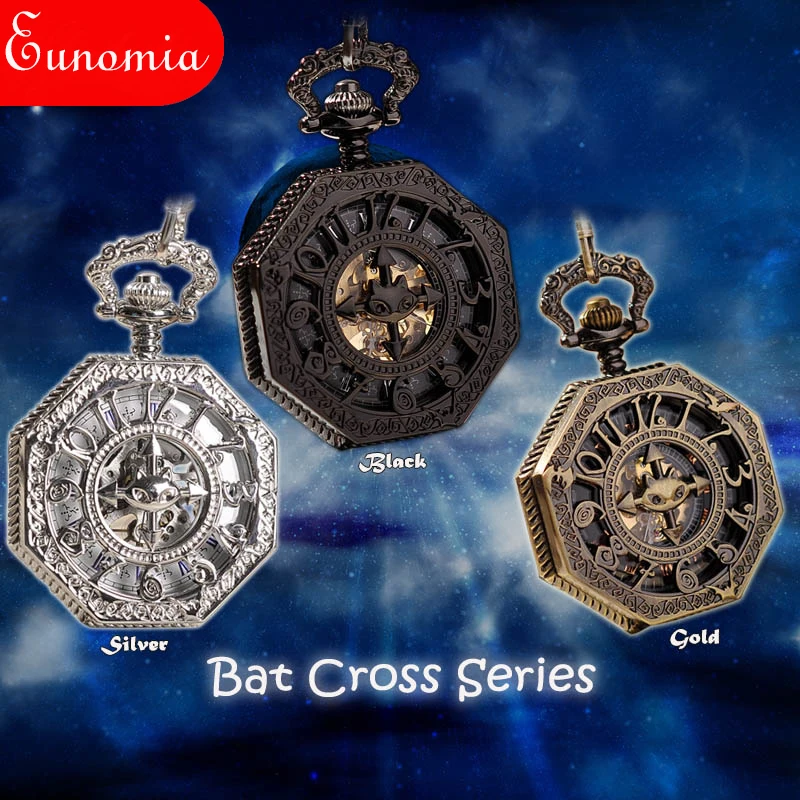 Стимпанк рука Скелет Ветер Механические карманные часы для женщин и мужчин