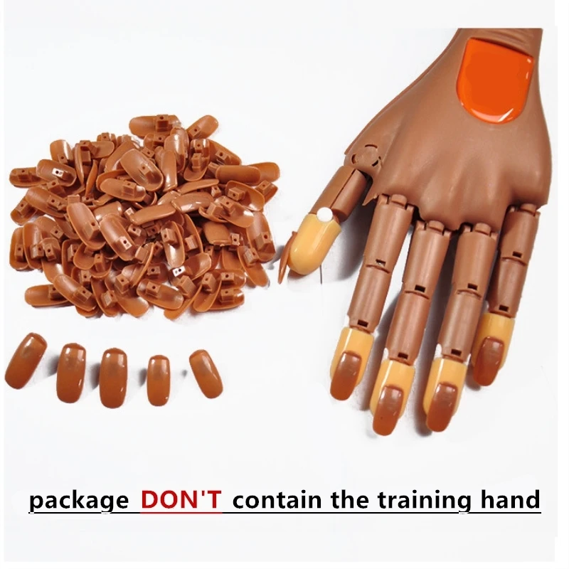100 pcs False Fingernail Nail Art Tips Practice Hand Supporting Tool for Manicure Skill Beginner Training | Красота и здоровье
