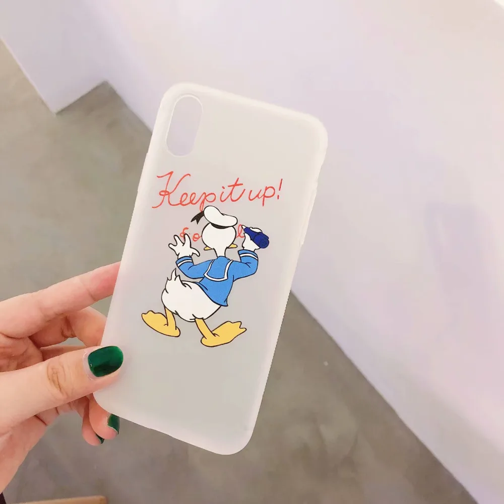 GABOOM Phone Case for iPhone 7 case 6s 6 8 Plus X Soft TPU Matte Letter Fashion Cartoon Mouse Duck Moblie Bag |