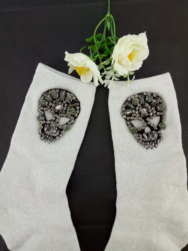 Носки ручной работы в Корейском стиле со стразами и бусинами|socks color|socks handmadepiling