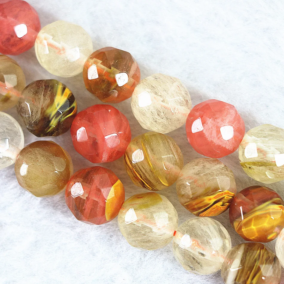Симпатичные Разноцветные Арбуз Турмалин нефрит 8 мм Грановитая Круглый