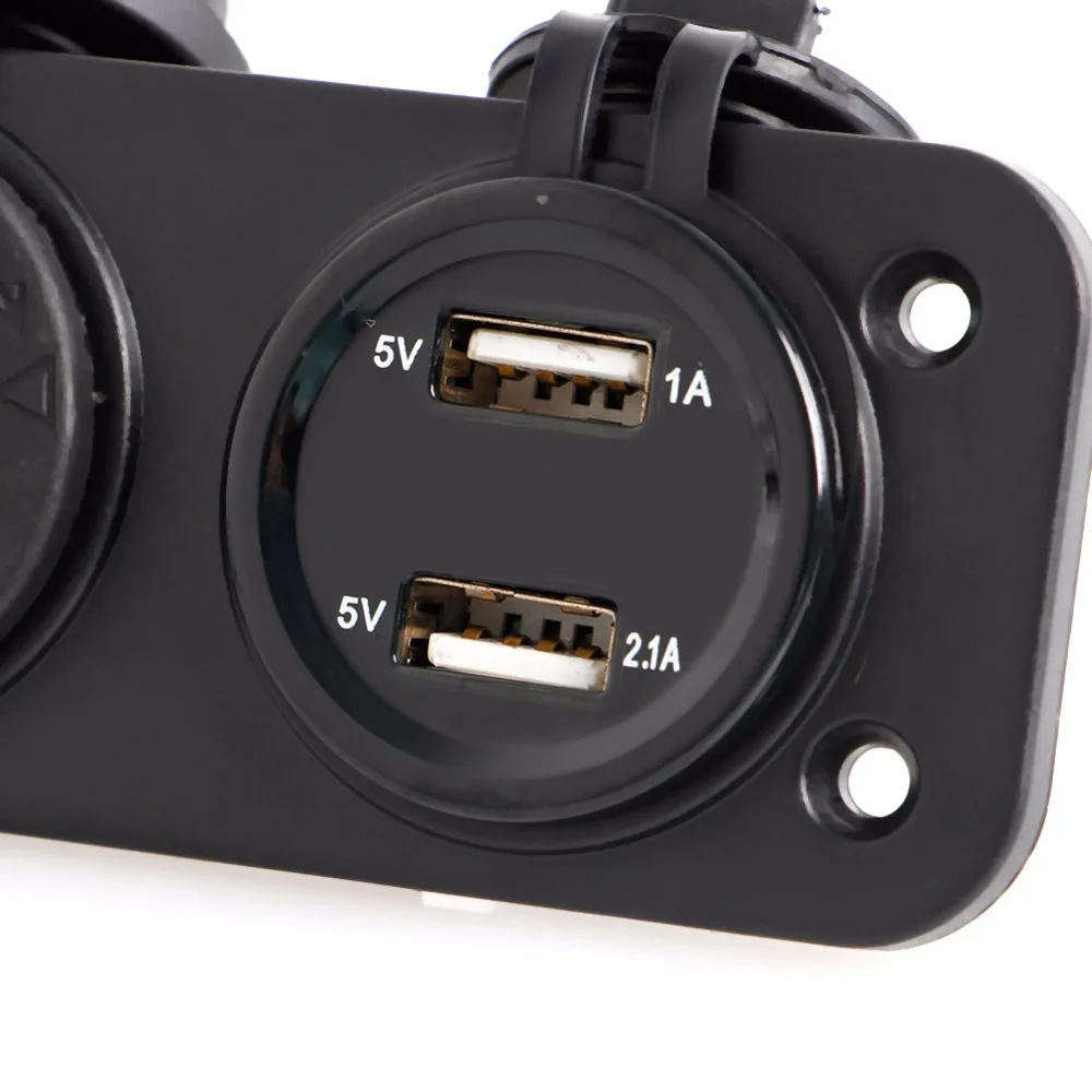 12V 24V Dual USB Автомобильное зарядное устройство для автомобилей и мотоциклов