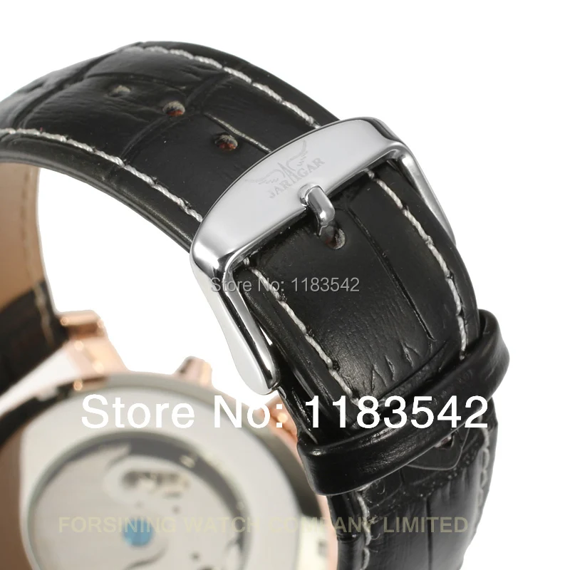 Top quality  Jargar new Automatic men tourbillon dress watch with black leather strap free shippingJAG540M3R1