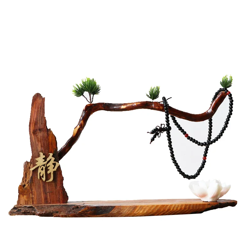 Креативный китайский монах Zen выветрившая деревянная основа с лотусом держатель