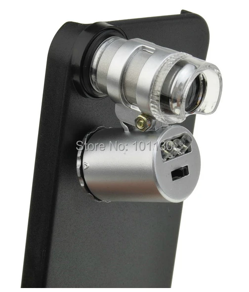 60x сотовый телефон камера микроскоп объектив Карманный со светодиодной и УФ