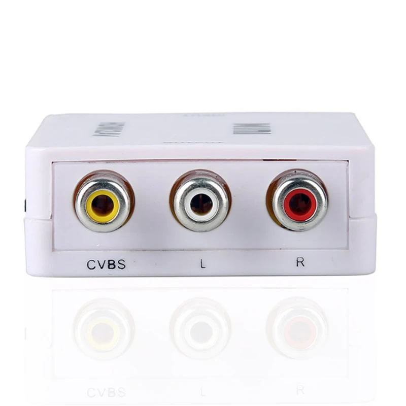 300pcsHDMI2AV 1080P HD видео адаптер мини HDMI в AV конвертер CVBS + L/R RCA для Xbox 360 PS3 PC360 с