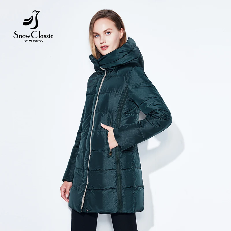 SnowClassic winter jacket women free scarf thick coats female warm parka outwear slim soft solid long jackets high quality 2018 | Женская