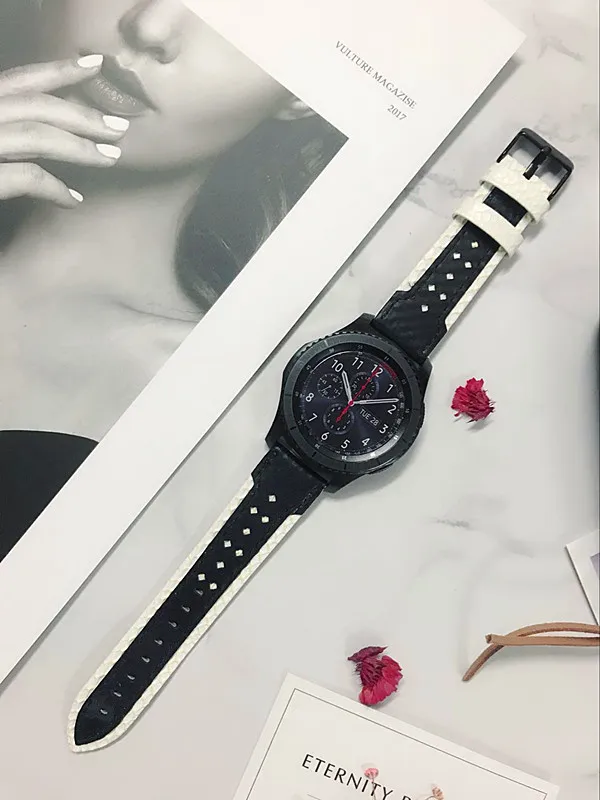 22 мм 20 мм huami amazfit bip кожаный ремешок для samsung gear sport S2 S3 Classic Frontier galaxy watch 42 мм 46 мм ремешок Pebble Time