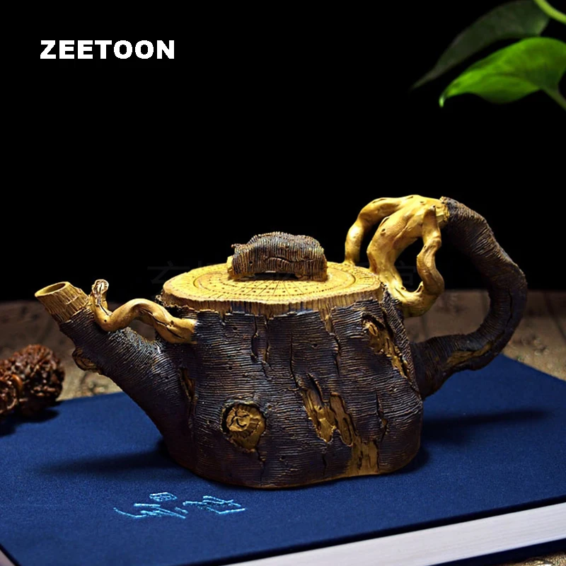 130cc Authentic Yixing Teapot Imitation Wood Pot Chinese Health Purple Clay Tea Set Maker Creative Zisha Home Decor | Дом и сад
