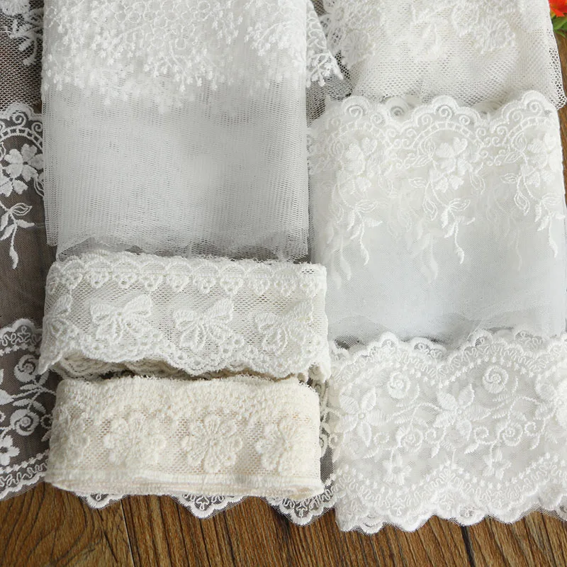 3-Yard 9.5cm White Lace Ribbon - Handmade Lace Trim for Patchwork, DIY Garment Sewing Accessories image 3