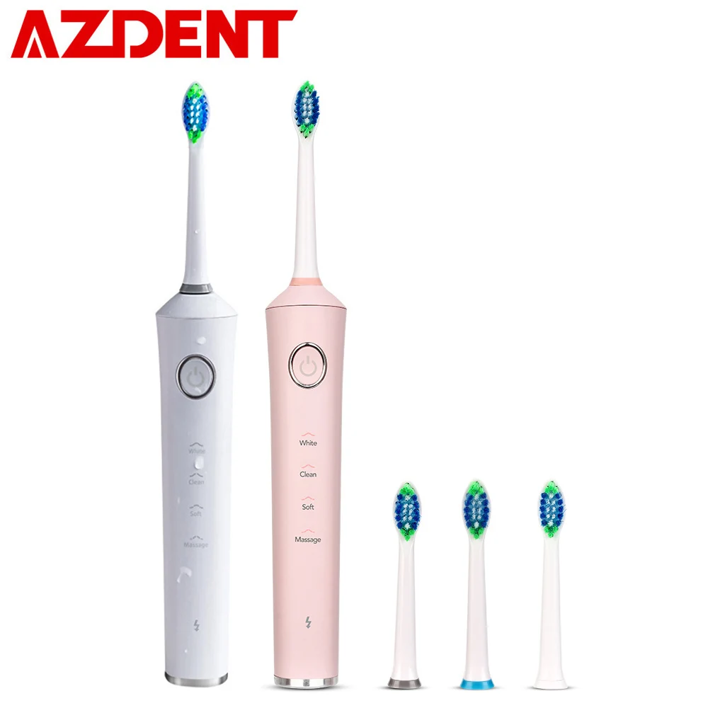Зубная щетка AZDENT звуковая электрическая с 4 сменными насадками