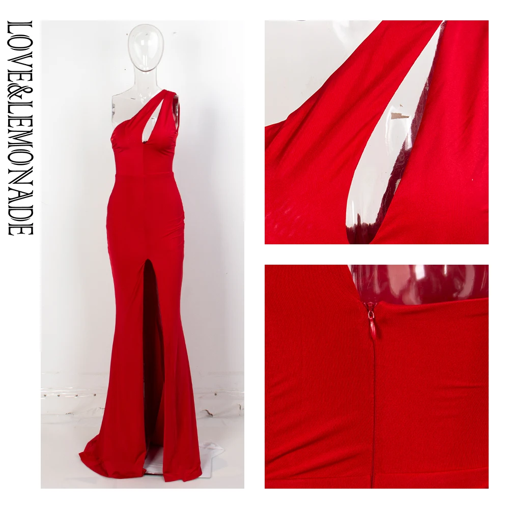 Женское вечернее платье макси LOVE &amp LEMONADE Красное Облегающее Платье из