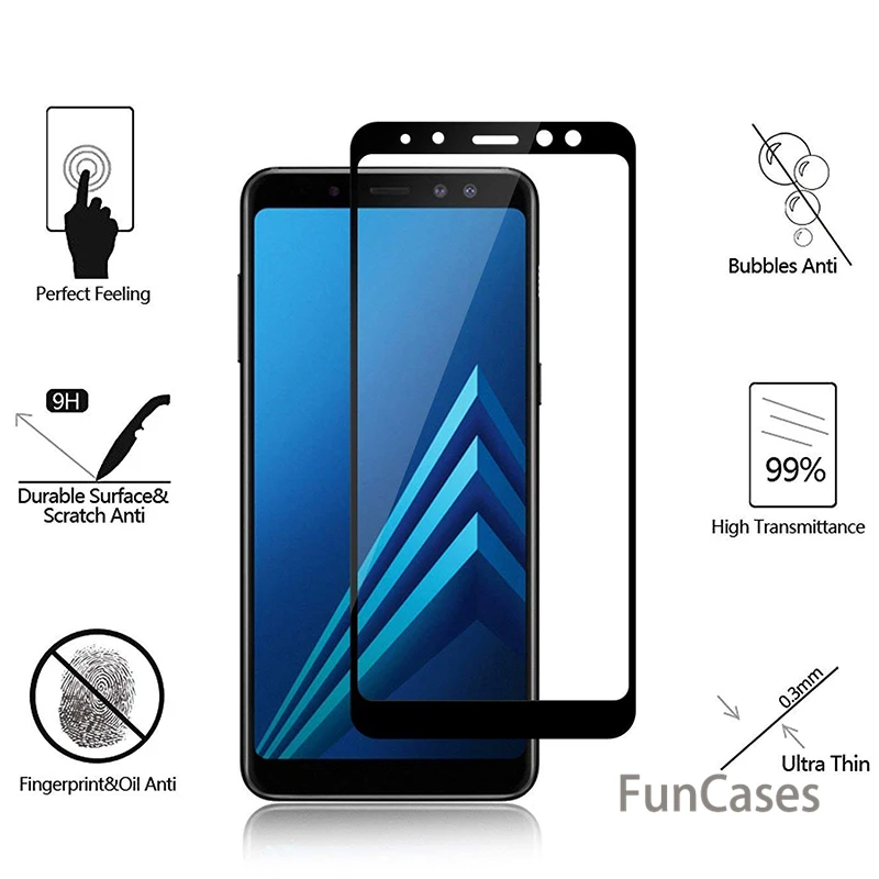 Защитный Стекло для samsung Galaxy A8 2018 чехол закаленное на плюс 8 A8Plus A530 + 8A 3D фильм |
