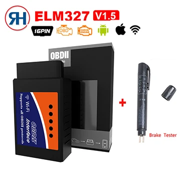 Черный Obd2 elm327 V1.5 wifi OBD2 считыватель кодов ELM 327 OBDII V1.5 тестер тормозов ручка диагностический инструмент Дизель/бензин на Android/IOS - Цвет: Черный