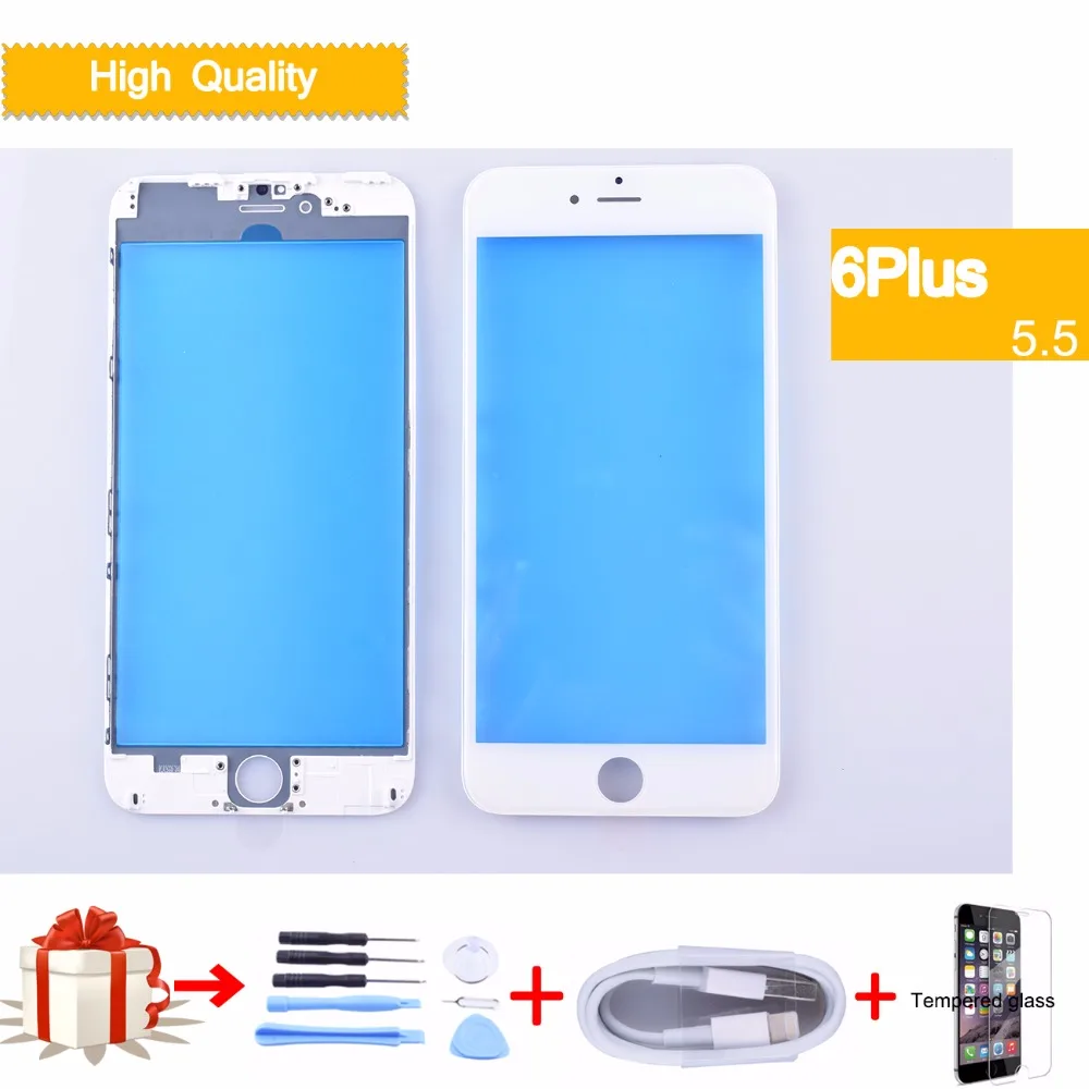 For iPhone 6 Plus 6Plus A1522 A1593 A1524 Front outer glass Touch Screen Digitizer GLASS Lens panel LCD with frame bezel | Мобильные