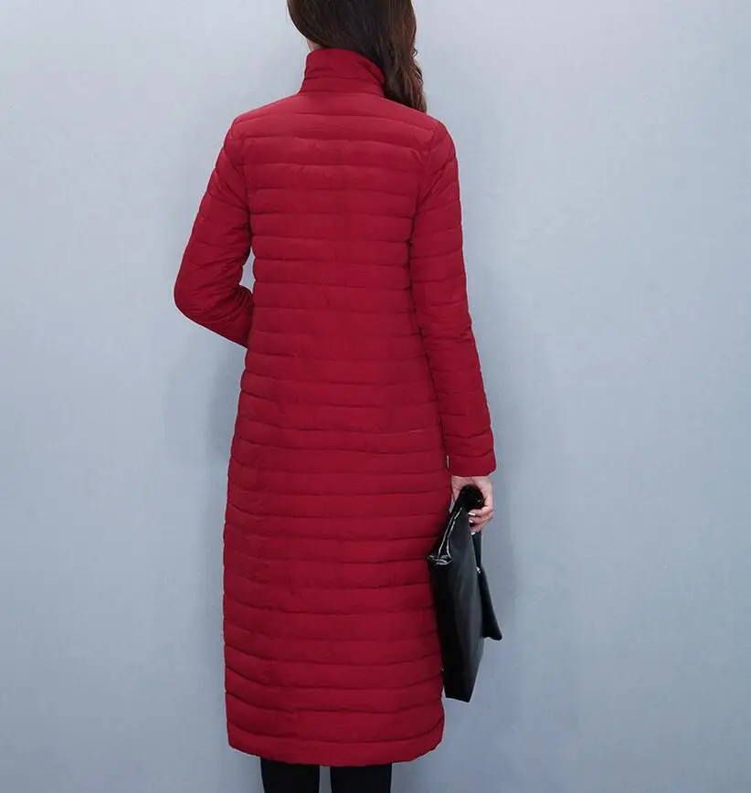 2017 зима новое модное легкое длинное пальто утолщенная водолазка теплая куртка