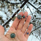 Женские Асимметричные висячие серьги с зелеными пузырьками, Винтажные висячие серьги ручной работы со стеклянными шариками, ювелирные украшения, 2020