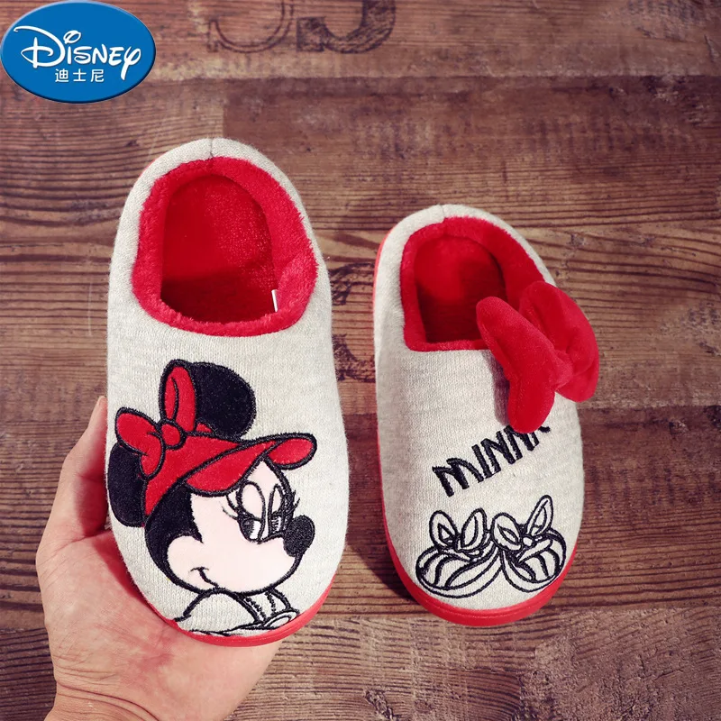 Тапочки Disney Зимняя обувь Нескользящая шерстяная для девочек Милая домашняя с