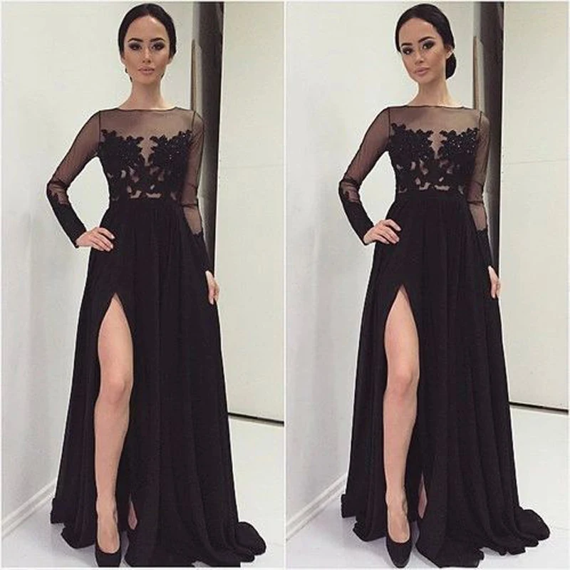 Vestido де noiva Очаровательная Вечерние Платья Полный Рукава Спинки О-Образным