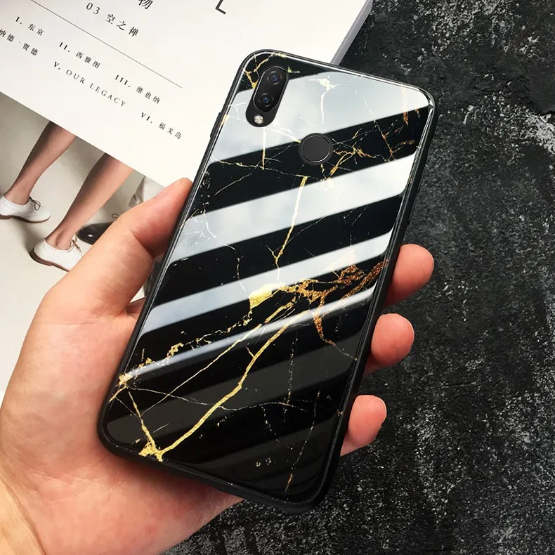 Marble Tempered Glass Case for OPPO A33 Neo 7 A37 A77 K1 Find X R9 R9Plus R9s Plus Silicone Edge Phone Cover |
