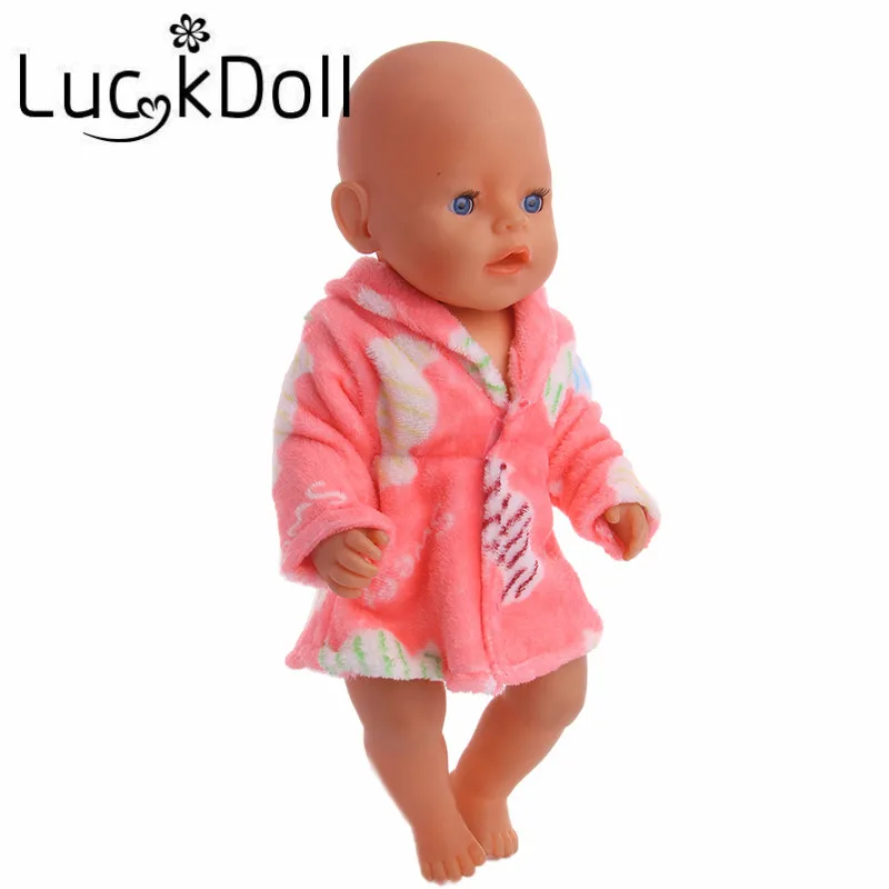 Вельветовая одежда LUCKDOLL с принтом подходит для 18 дюймовых американских кукол 43