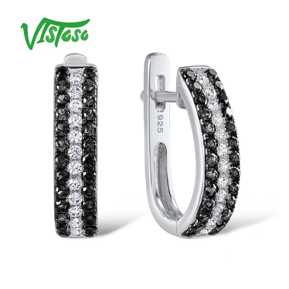 VISTOSO серьги гвоздики из стерлингового серебра хорошее ювелирное изделие круглая