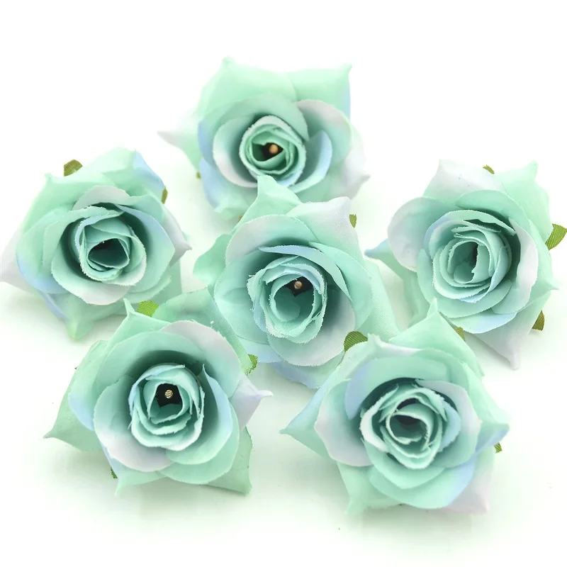 tiffany 200 шт DIY Искусственные белые розовые шелковые цветы голова для дома Свадебная вечеринка Декоративный венок Подарочная коробка искусственные цветы для скрапбукинга - Цвет: tiffany